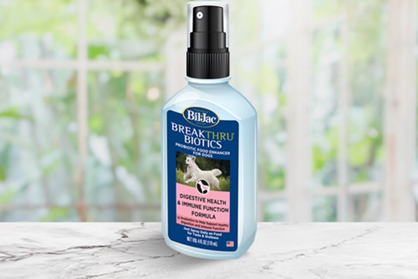 Breakhrough biotics bottle for your dog's digestive health