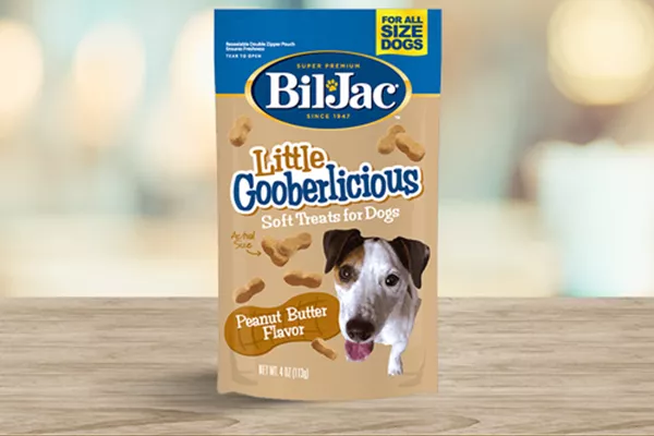 Little Gooberlicious peanut butter flavored soft dog treats